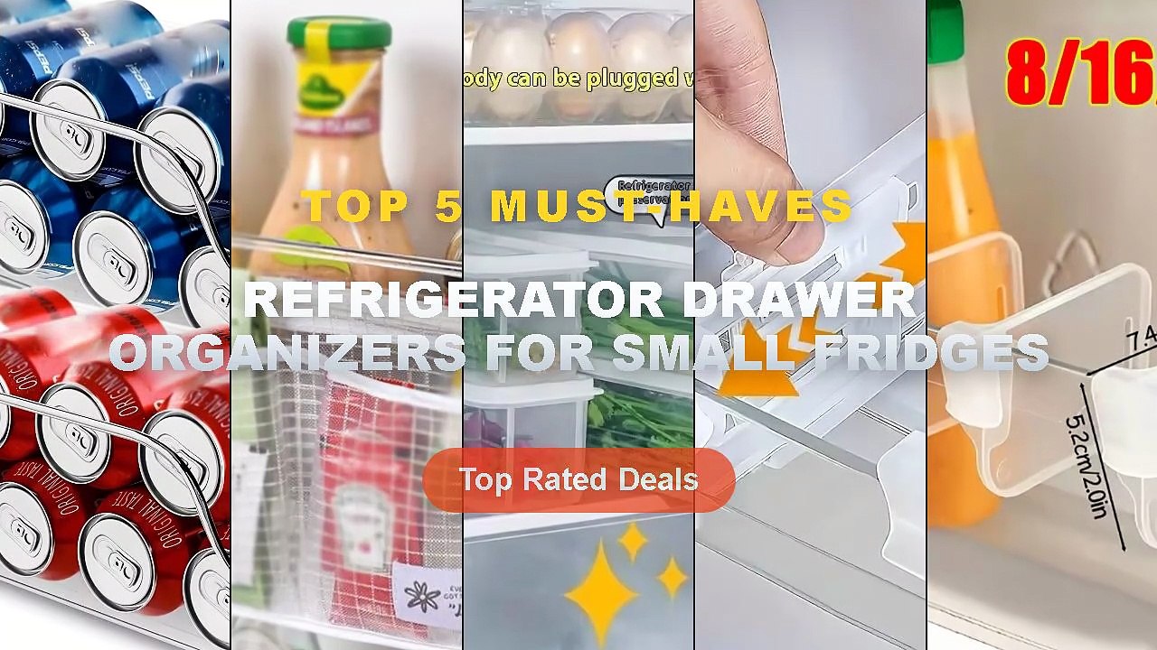 Amazing Refrigerator Drawer Organizers For Small Fridges You Need To See - 8/16/24PCS Sturdy Clear Refrigerator Organize...