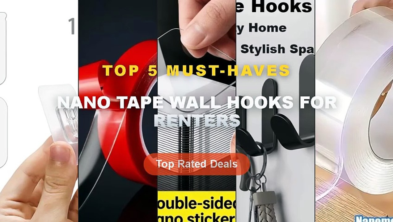 Cheap & Best Nano Tape Wall Hooks For Renters Unboxing & Review - 1 Roll Transparent Double Sided Nano Tape, Waterproof ...