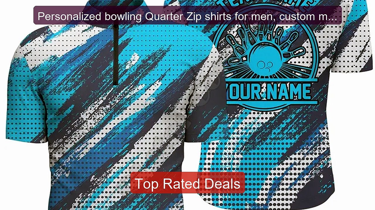Personalized bowling Quarter Zip shirts for men, custom men's ... -- Best Buy 2026 | Great Quality!
