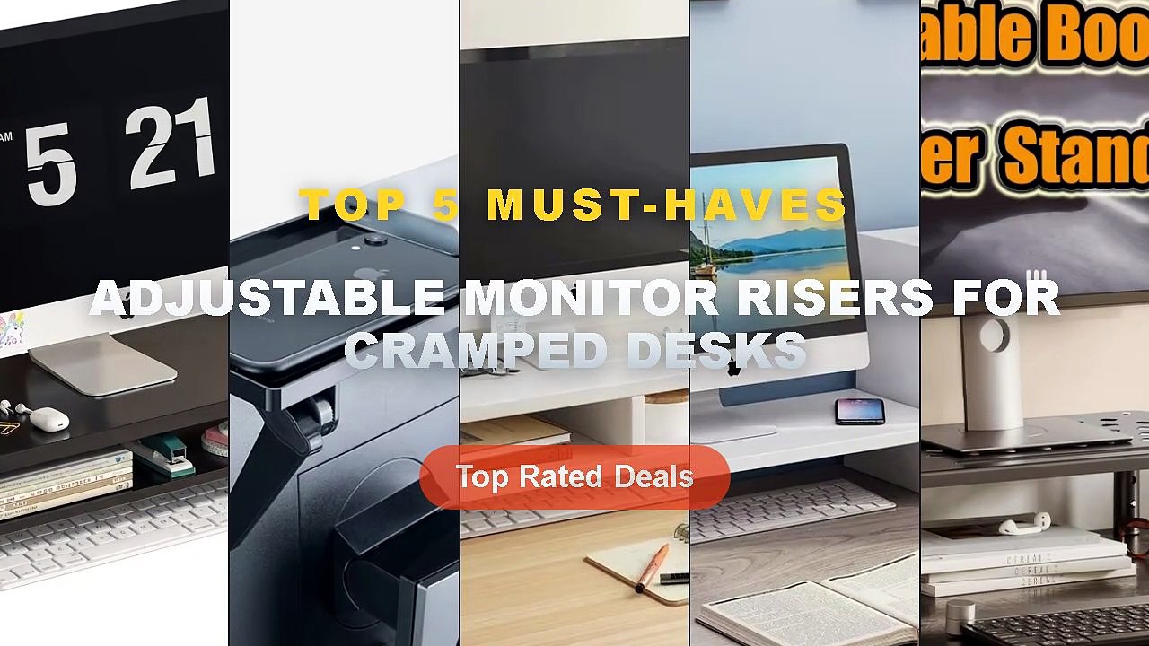 Amazing Adjustable Monitor Risers For Cramped D...