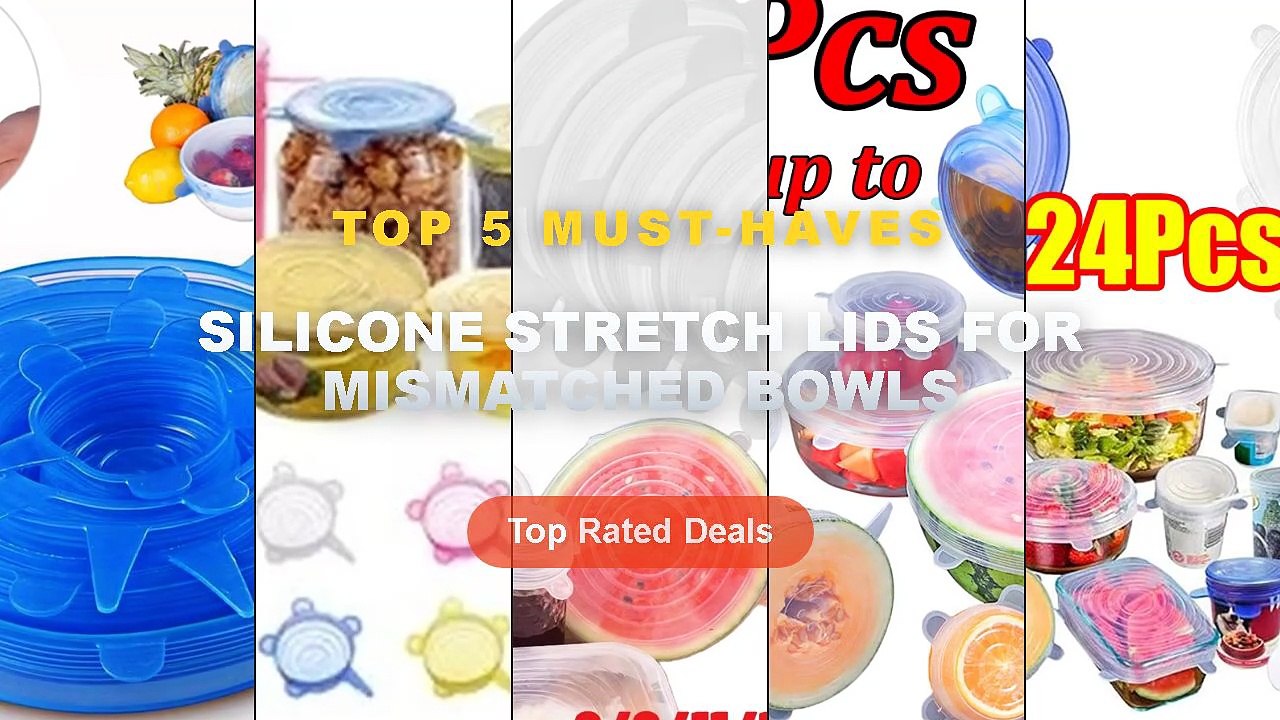 Why Everyone Is Buying Silicone Stretch Lids For Mismatched Bowls - 6 24Pcs Silicone Lid Food Reusable Silicone Stretch ...