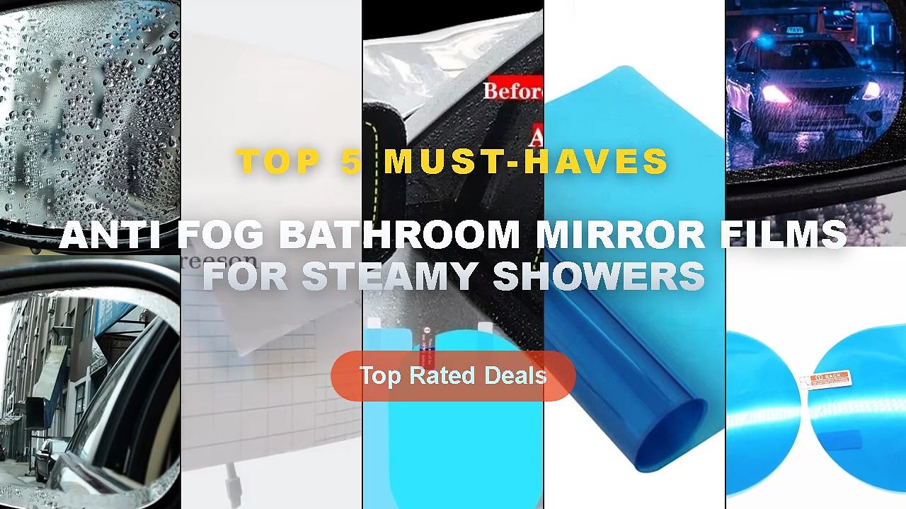 Top 5 Best Anti Fog Bathroom Mirror Films For Steamy Showers (Must Have!) - 2pcs Car Rear View Mirror Film Rainproof Ant...