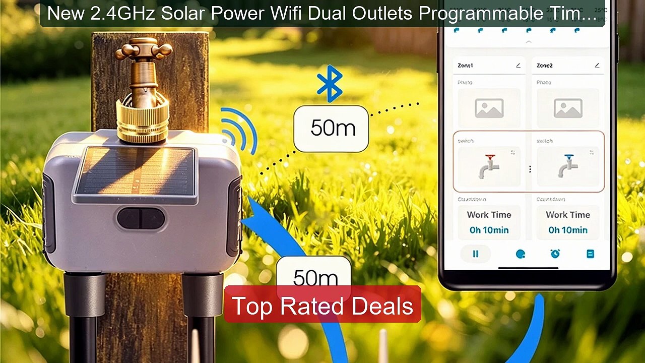 New 2.4GHz Solar Power Wifi Dual Outlets Programmable Timer Garden... -- Best Deal 2026 | Shop Now!