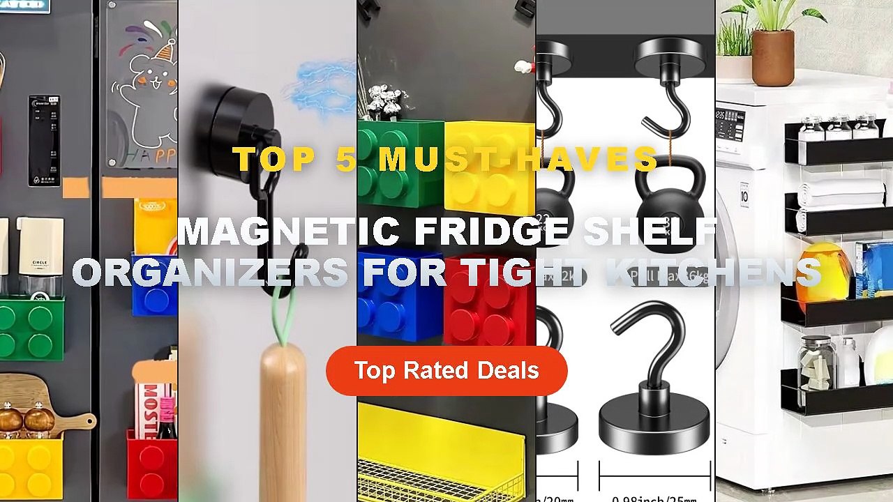 Amazing Magnetic Fridge Shelf Organizers For Tight Kitchens You Need To See - 2pcs Magnetic Storage Shelf Household Kitc...