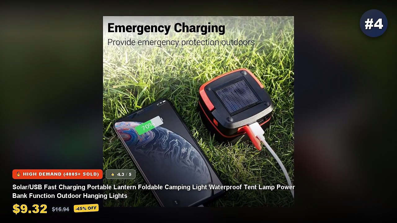 Amazing Camping Lanterns With Solar And USB Cha...