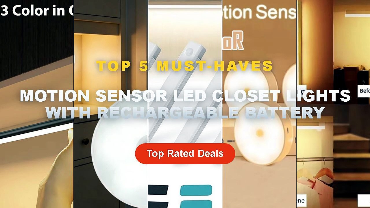 Amazing Motion Sensor LED Closet Lights With Rechargeable Battery You Need To See - Wireless Rechargeable LED Night Ligh...
