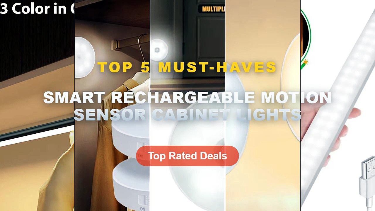 Smart Rechargeable Motion Sensor Cabinet Lights: Top 5 Best Sellers - Motion Sensor Light Wireless LED Night Light USB R...