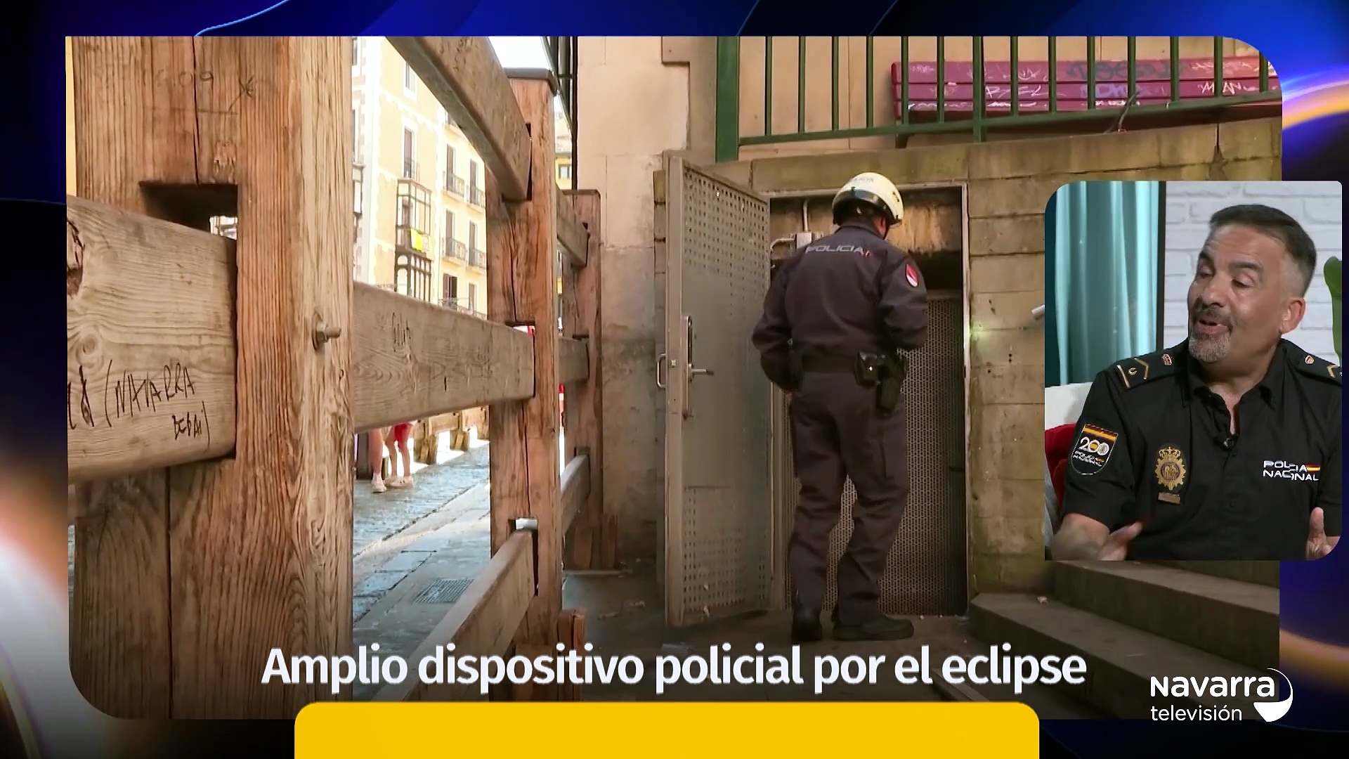 Dispositivo especial de Policía Nacional con el eclipse