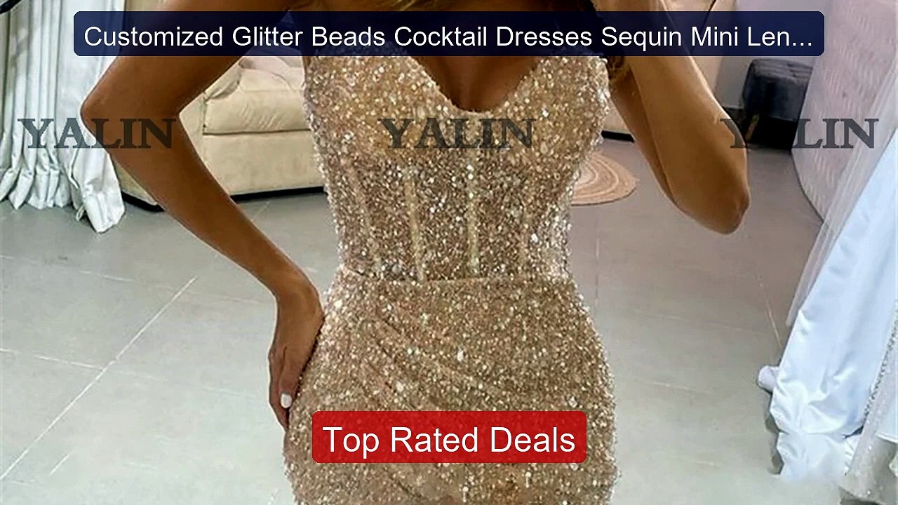 Customized Glitter Beads Cocktail Dresses Sequin Mini Length Party... -- Best Deal 2026 | Shop Now!
