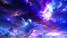 The Nebula Sea of Living Clouds – A Surreal AI Fantasy World