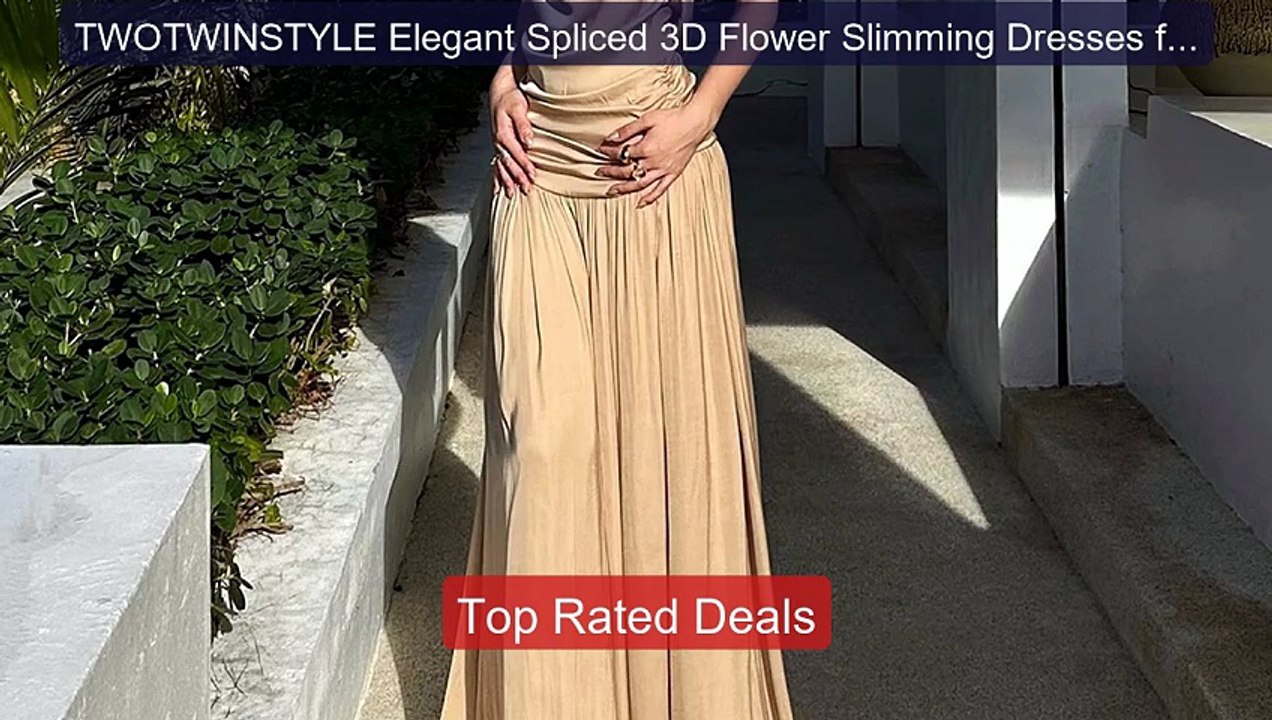TWOTWINSTYLE Elegant Spliced 3D Flower Slimming Dresses for Wo... -- Hot Deal 2026 | Limited Offer!
