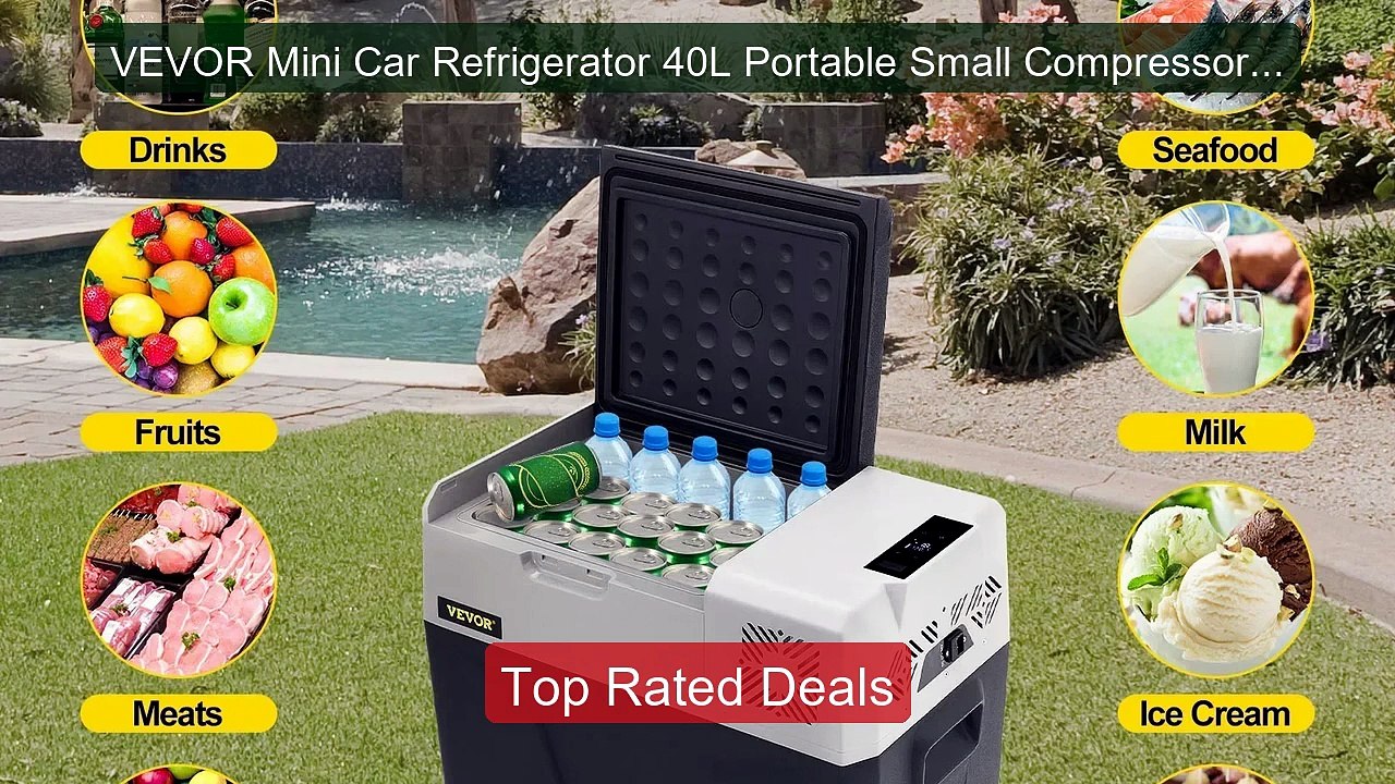 VEVOR Mini Car Refrigerator 40L Portable Small...