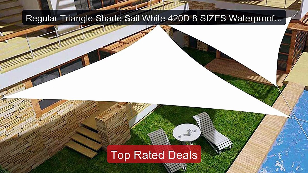Regular Triangle Shade Sail White 420D 8 SIZES...
