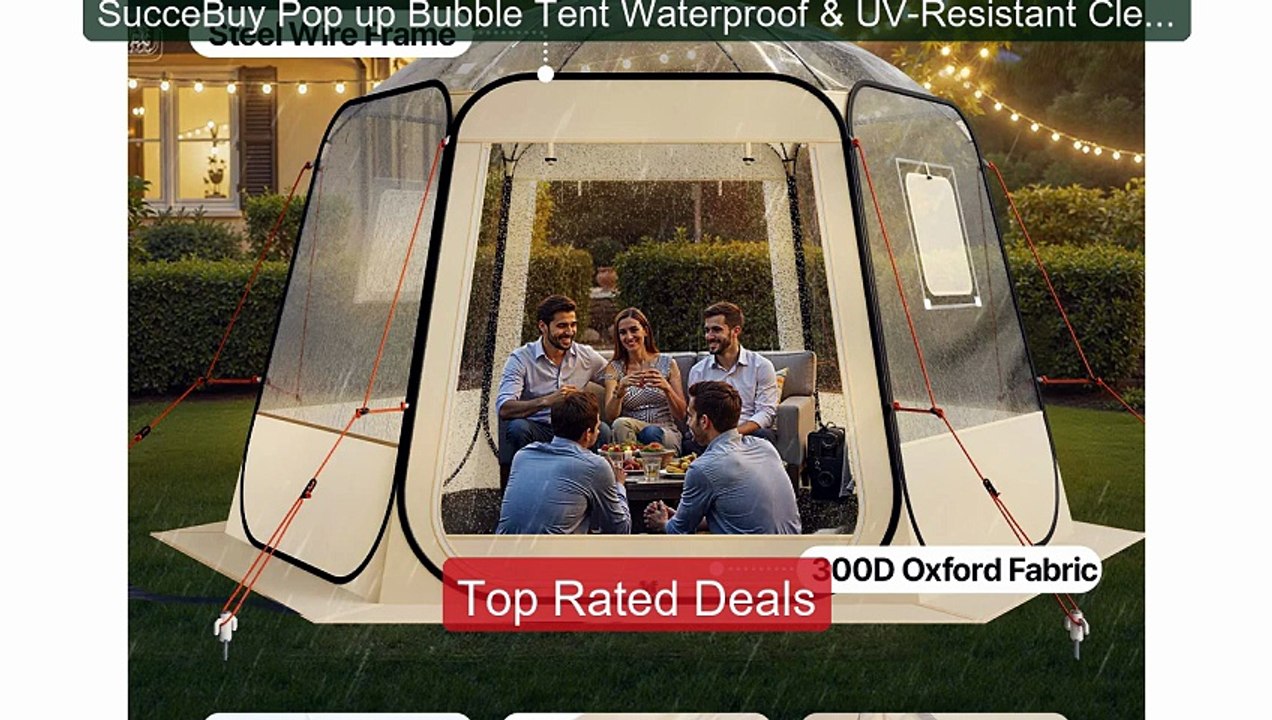 SucceBuy Pop up Bubble Tent Waterproof & UV-Resistant Clear Ca... -- Hot Deal 2026 | Limited Offer!