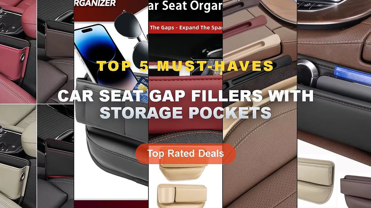 Why Everyone Is Buying Car Seat Gap Fillers With Storage Pockets - 1pcs Leather Car Seat Gap Organizer Multifunction Con...