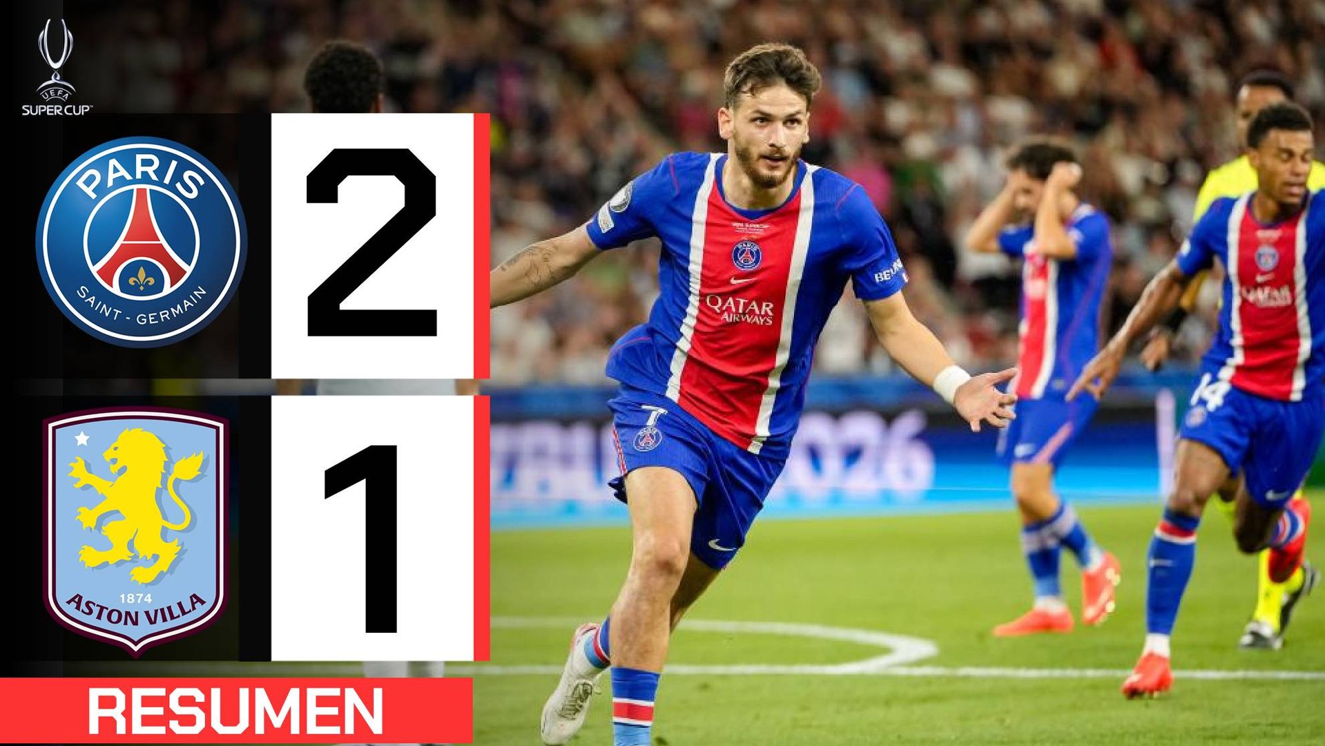 PSG 2-1 Aston Villa | Resumen Supercopa de Europa