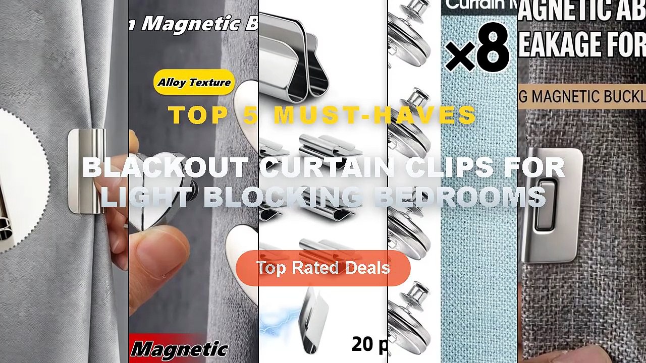 Top 5 Best Blackout Curtain Clips For Light Blocking Bedrooms (Must Have!) - Strong Magnetic Curtain Clips Nail Free Bla...