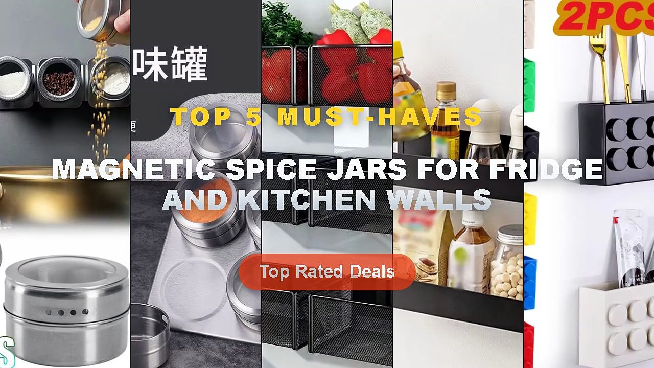 Magnetic Spice Jars For Fridge And Kitchen Walls: Top 5 Best Sellers - 2PCS/set Block shaped Magnetic Storage Box Refrig...