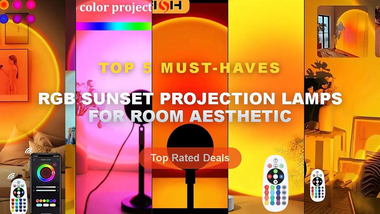 Amazing RGB Sunset Projection Lamps For Room Aesthetic You Need To See - Sunset Light Projection LED Light with Remote C...