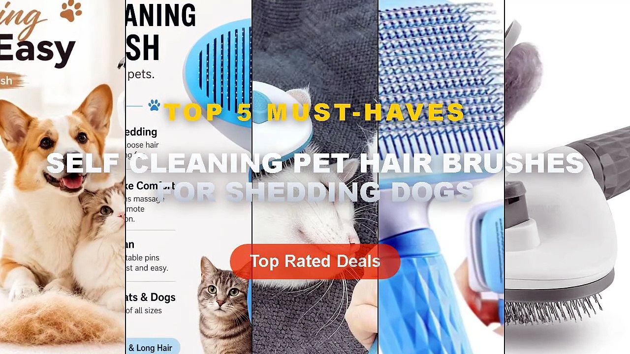 Self Cleaning Pet Hair Brushes For Shedding Dog...