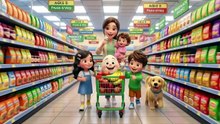Humpty Dumpty at the Grocery Store 🛒🍎 | Healthy Food Song for Kids