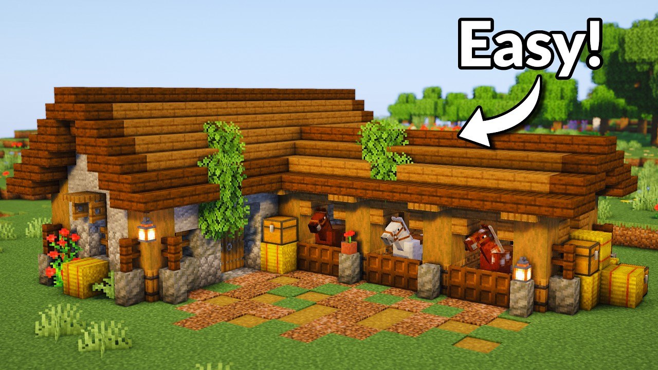 Minecraft: Easy Horse Stable (Tutorial)