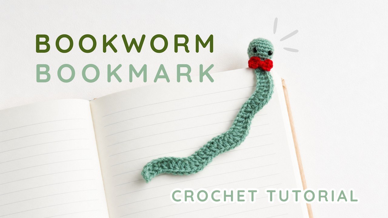 Bookworm Bookmark Crochet Tutorial · Quick, Easy, No-Sew!