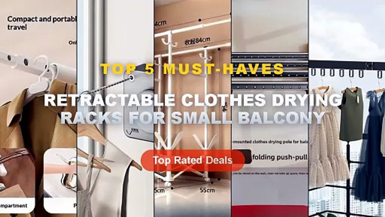 Retractable Clothes Drying Racks For Small Balcony: Top 5 Best Sellers - Foldable Wall Mount Clothes Drying Rack, Space ...