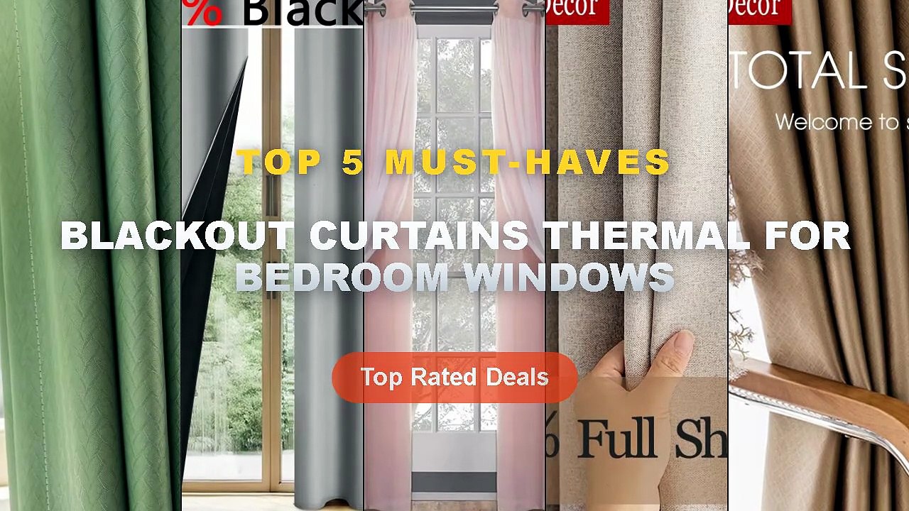 Best Blackout Curtains Thermal For Bedroom Wind...