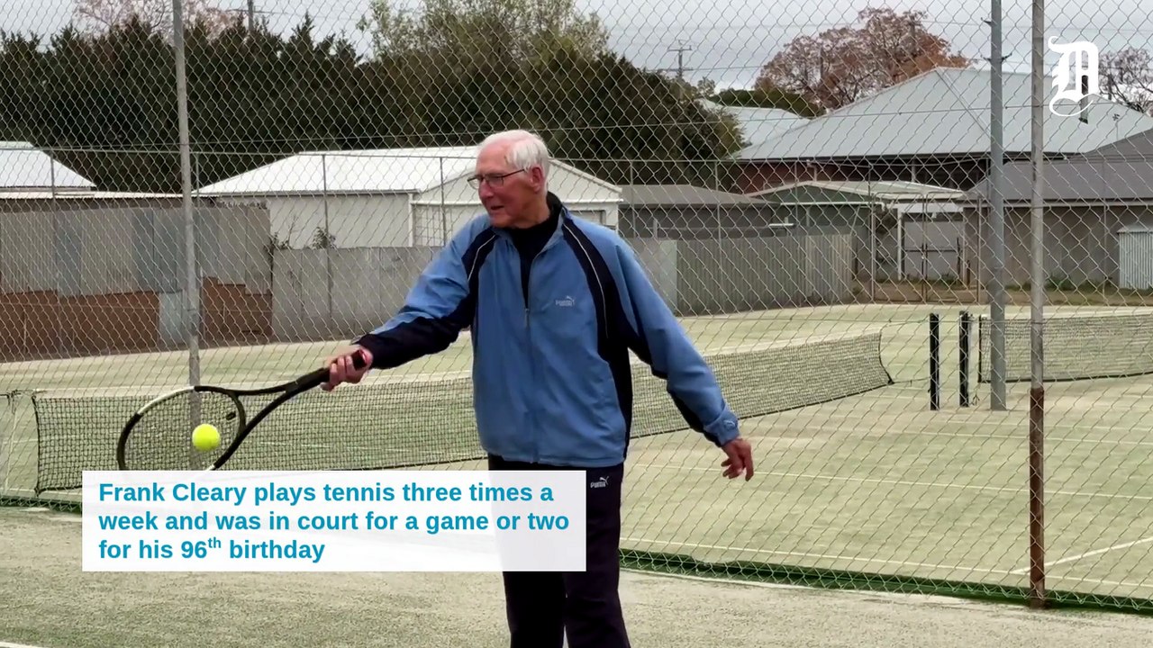 Frank Cleary celebrates 96th birthday on tennis court