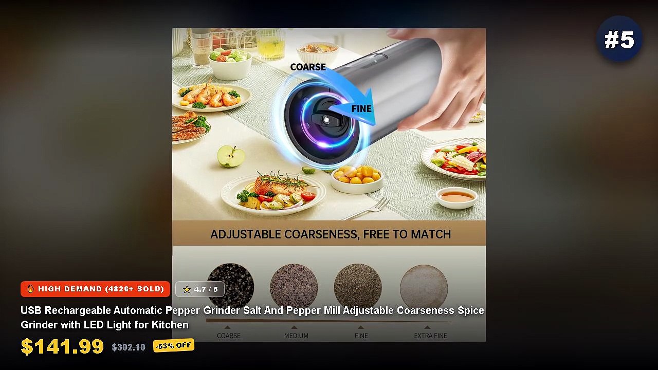 Best USB Rechargeable Electric Salt And Pepper...