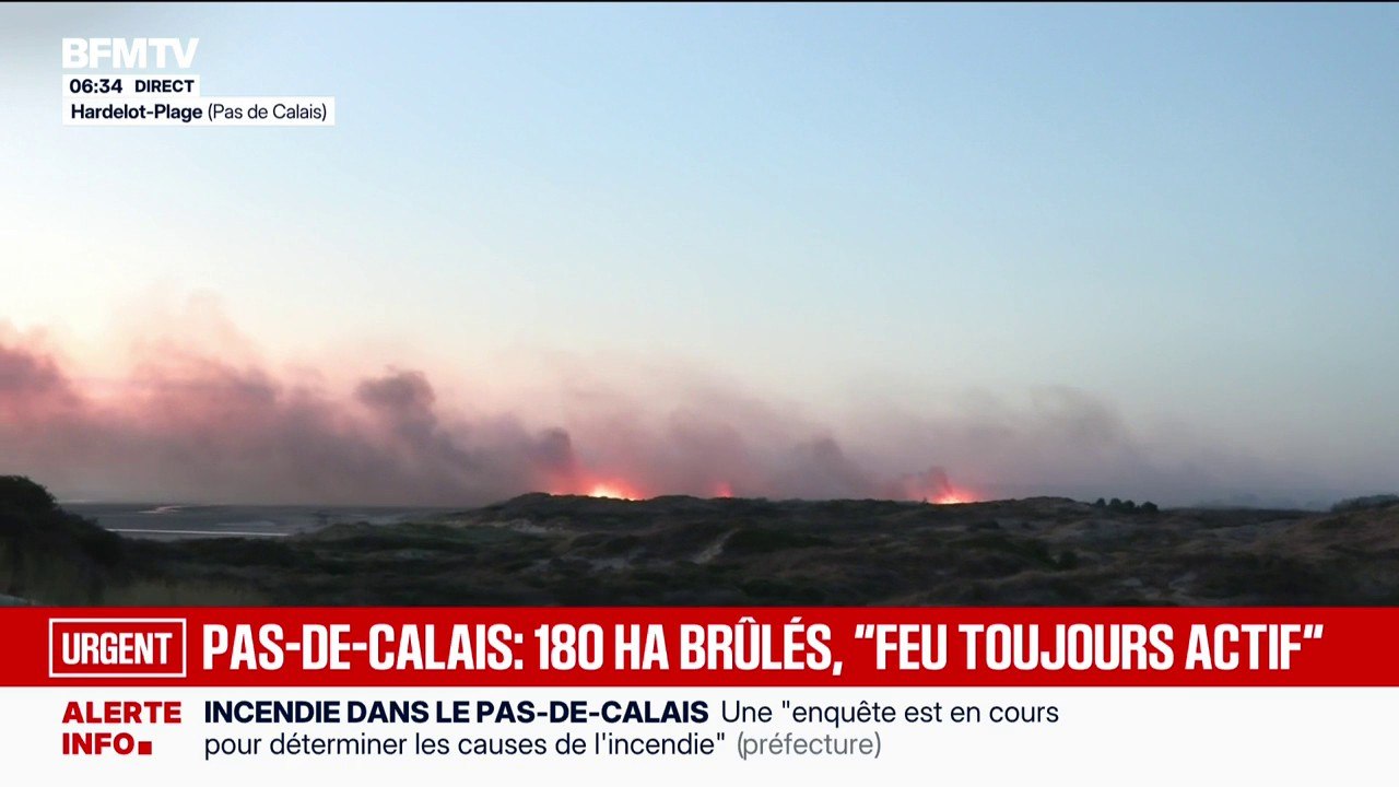 Incendie dans le Pas-de-Calais: 180 hectares br...