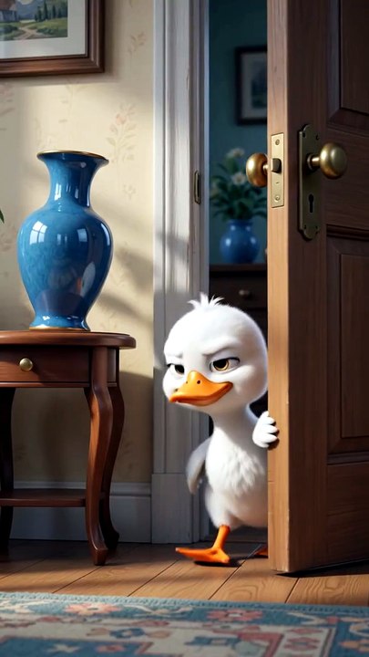 Angry Cat Catches the Naughty  Duck  Funny Cartoon