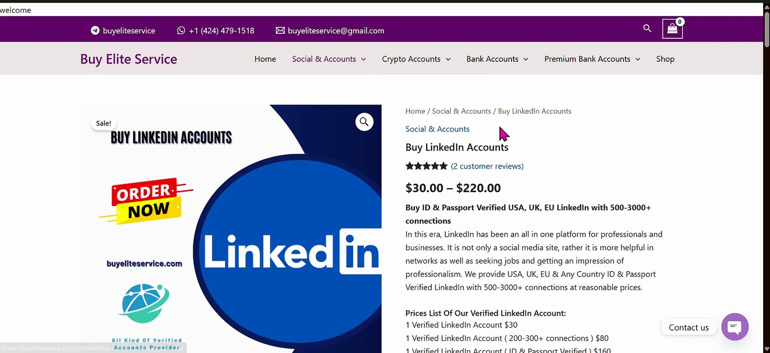 Purchase Linkedin accounts from the only reliable provider ...