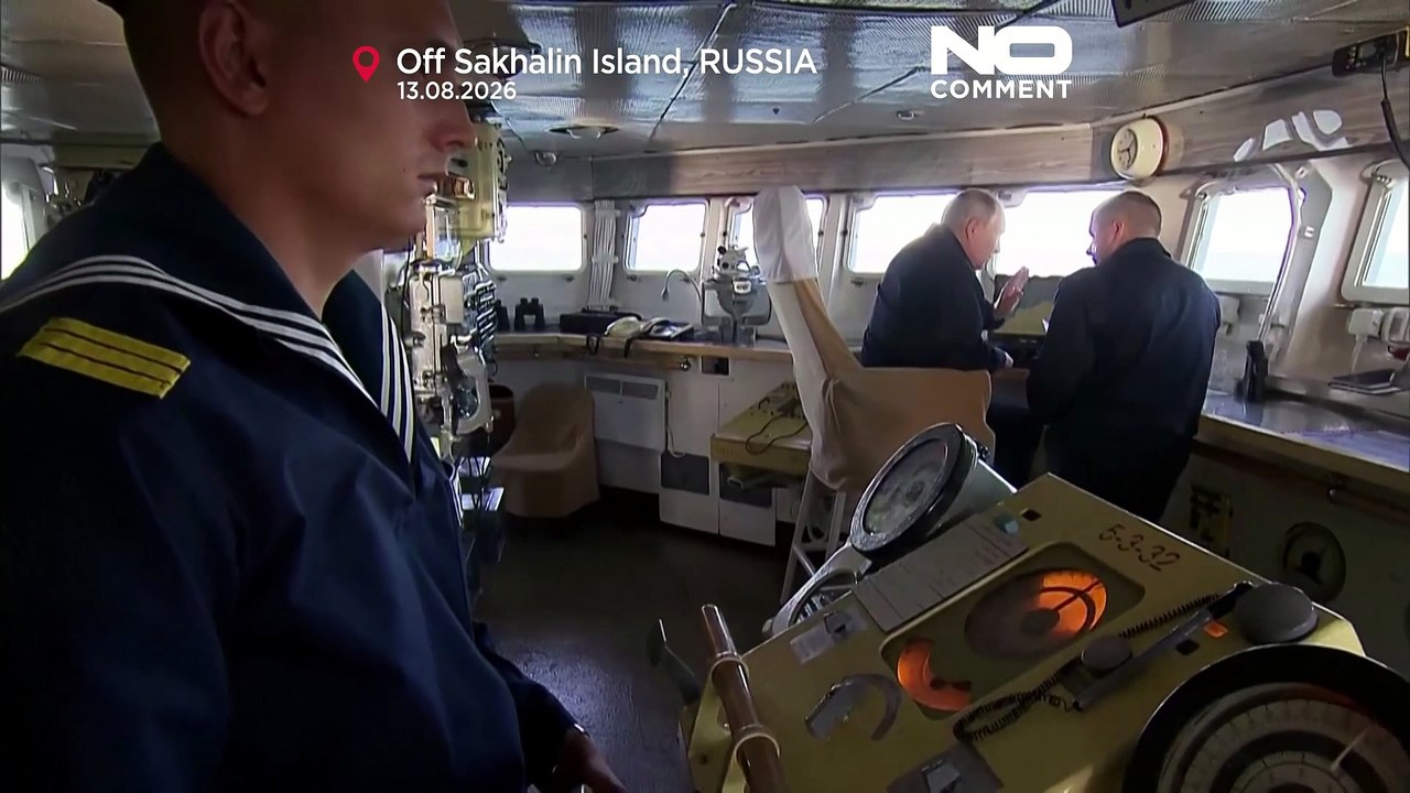 Putin watches Russian navy drills off Russia's Sakhalin Island