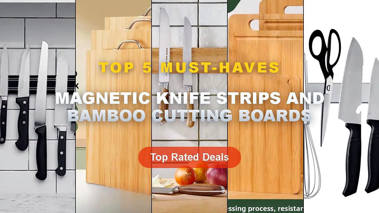 Amazing Magnetic Knife Strips And Bamboo Cutting Boards You Need To See - Professional Magnetic Knife Strip Stainless St...