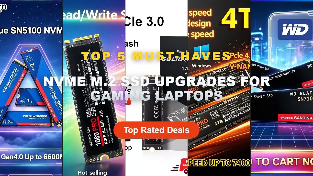 NVMe M.2 SSD Upgrades For Gaming Laptops: Top 5 Best Sellers - Western Digital BLACK SN7100 Compact M.2 2280 NVMe PCIe G...
