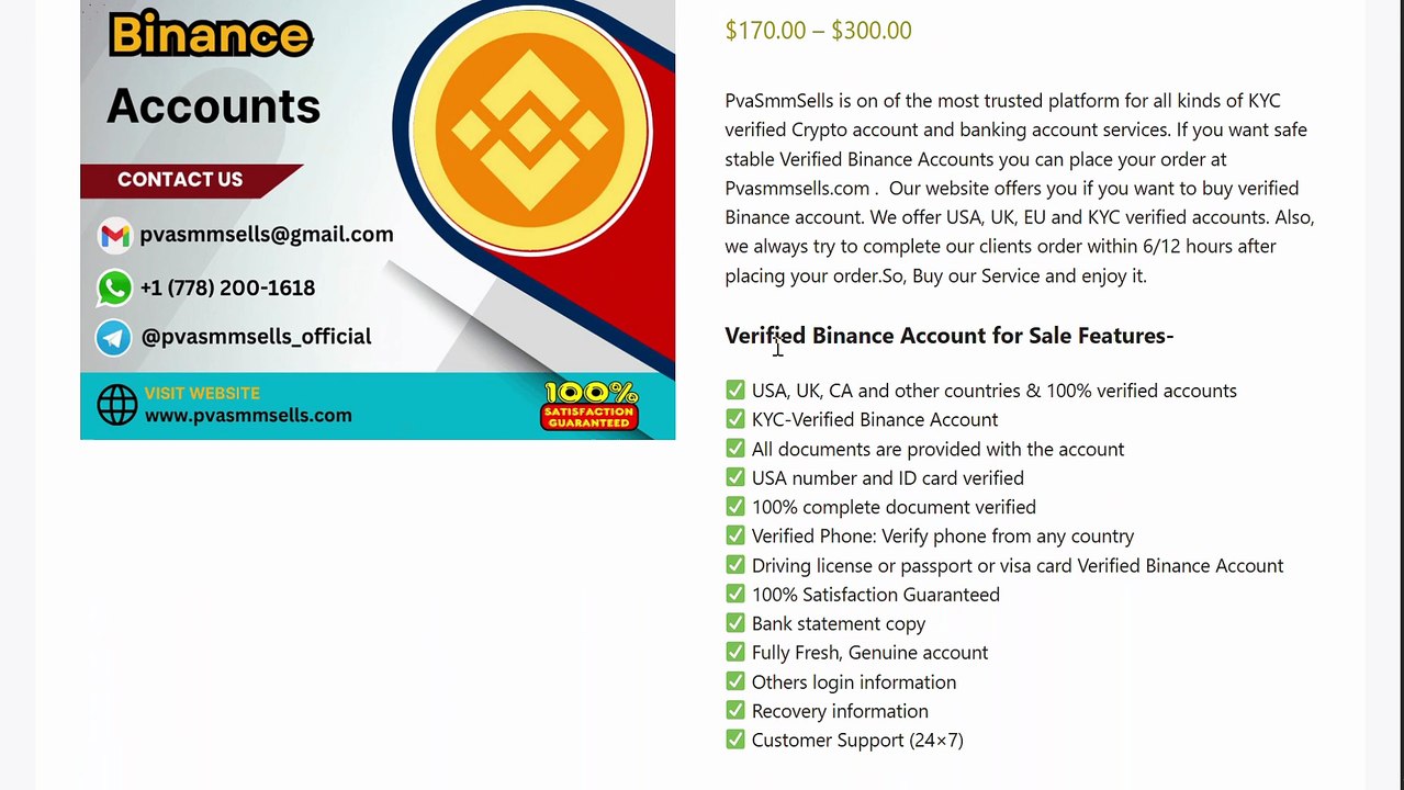 All 1 Sites To Buy Verified Binance Accounts ,In 100% Trus