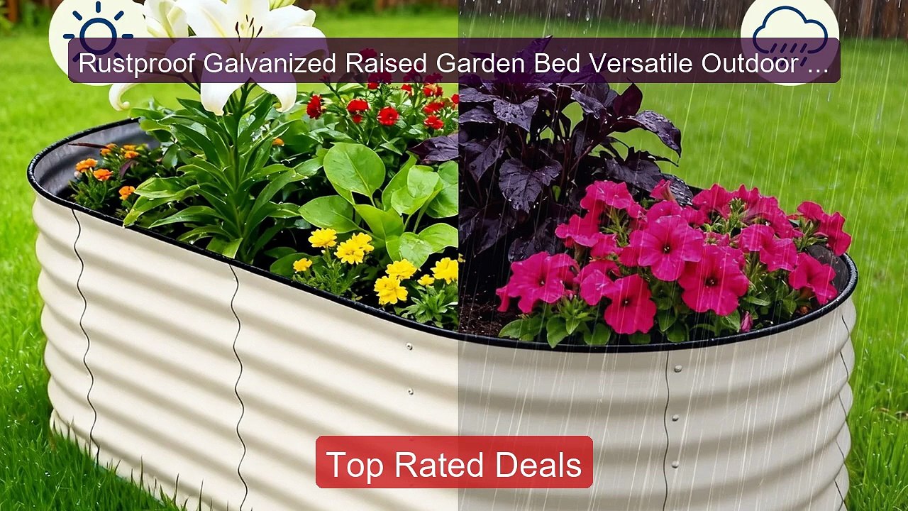 Rustproof Galvanized Raised Garden Bed Versatil...