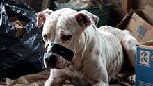 This broke me 💔 Mouth taped shut. Ribs showing. Tears in his eyes.