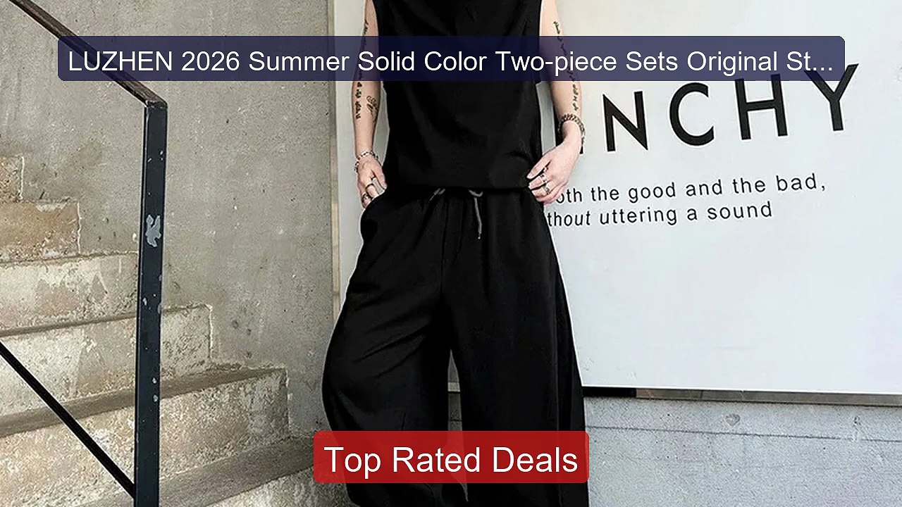 LUZHEN 2026 Summer Solid Color Two-piece Sets Original Street ... -- Best Buy 2026 | Great Quality!