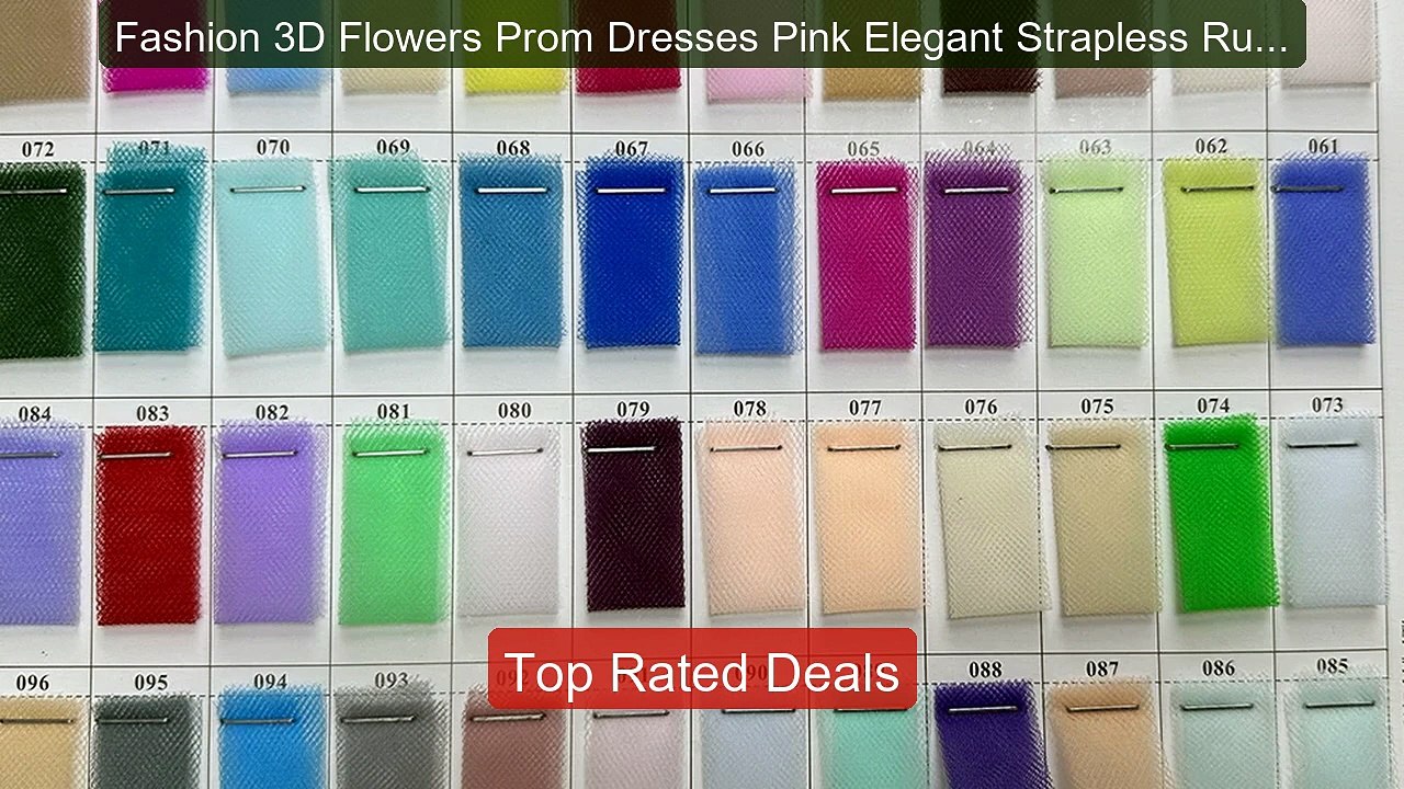 Fashion 3D Flowers Prom Dresses Pink Elegant St...