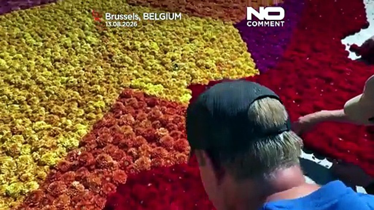 Brussels unveils giant flower carpet inspired by Hokusai masterpiece