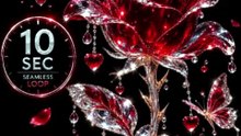 Crystal Red Rose ❤️🌹 4K UHD Moving Wallpaper | Sparkling Luxury Flower #Shorts