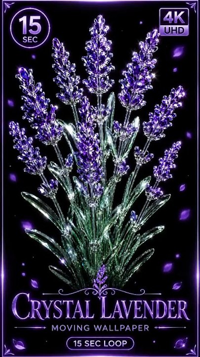 Crystal Lavender 💜✨ 4K UHD AMOLED Moving Wallpaper | Purple Glow #Shorts