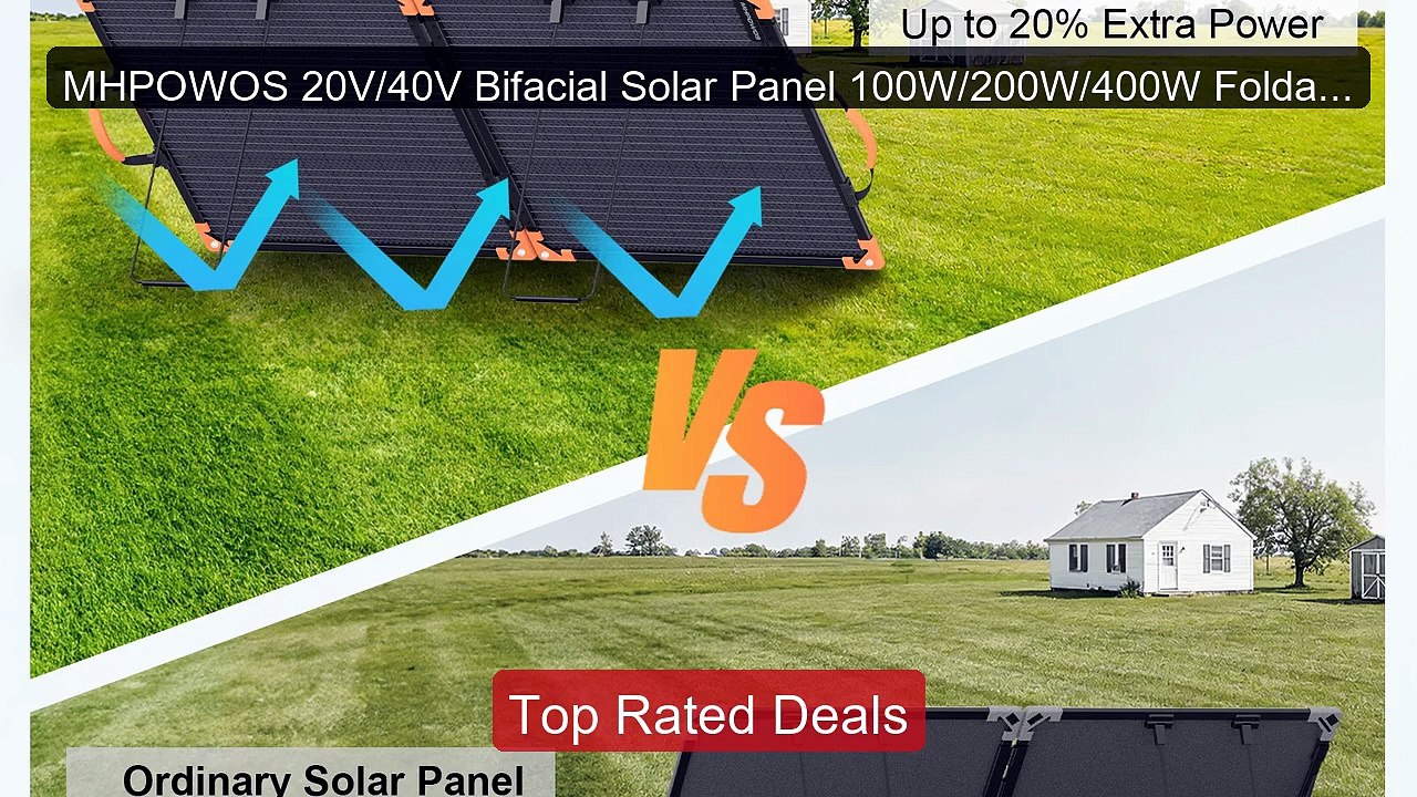MHPOWOS 20V/40V Bifacial Solar Panel 100W/200W/400W Foldable Solar... -- Best Deal 2026 | Shop Now!