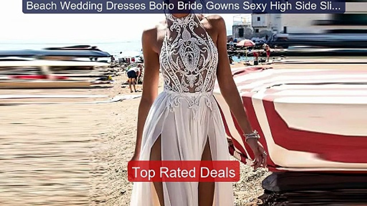 Beach Wedding Dresses Boho Bride Gowns Sexy Hig...