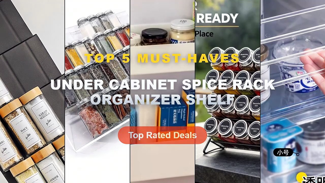 Under Cabinet Spice Rack Organizer Shelf: Top 5 Best Sellers - Kitchen Storage Clear Expandable Cabinet Organizer, Spice...