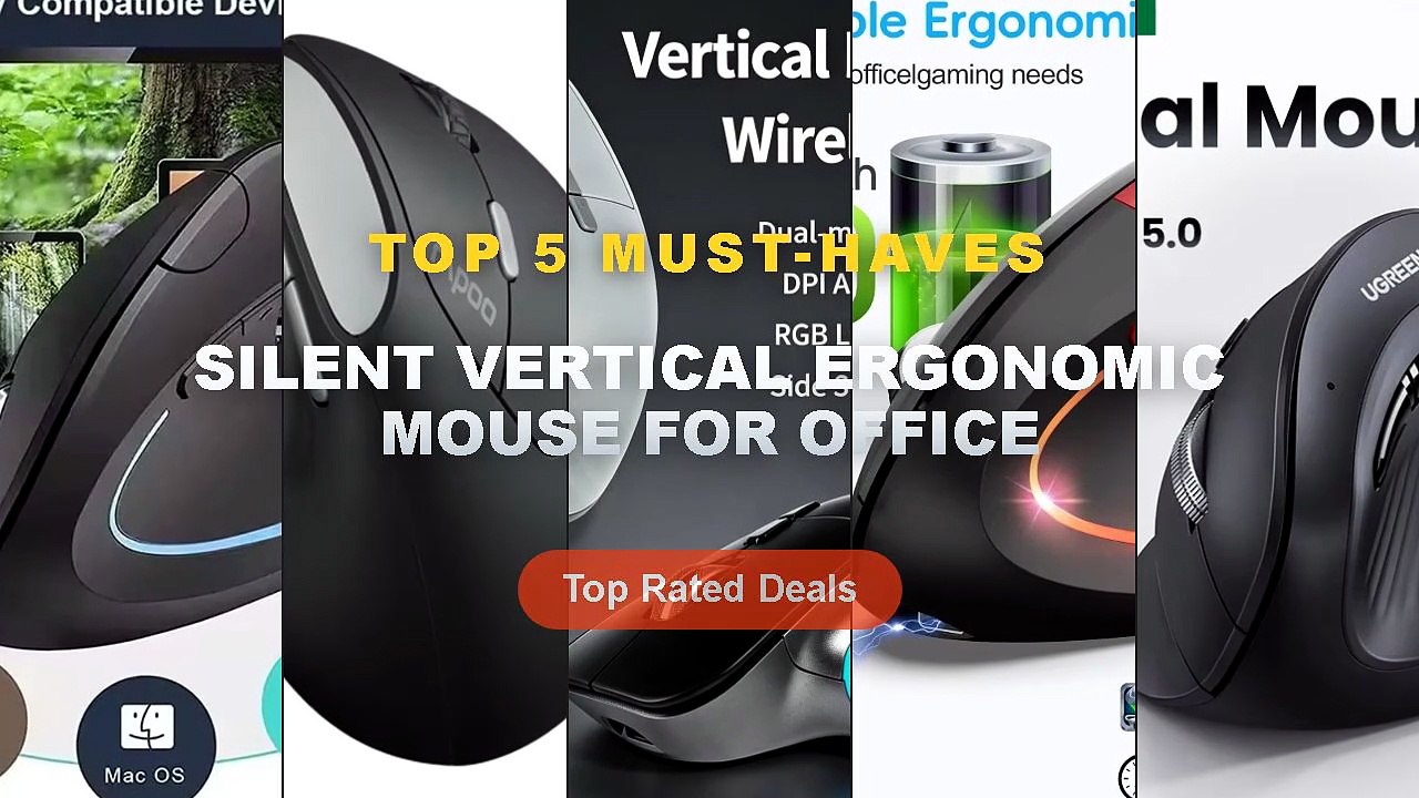 Amazing Silent Vertical Ergonomic Mouse For Off...