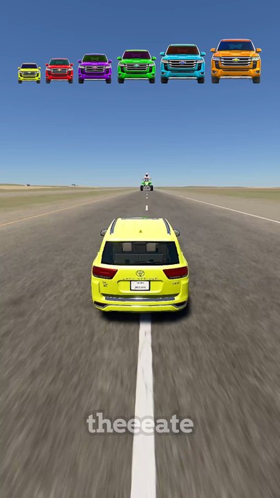 Beamng drive game.  Small vs big cars challenge...